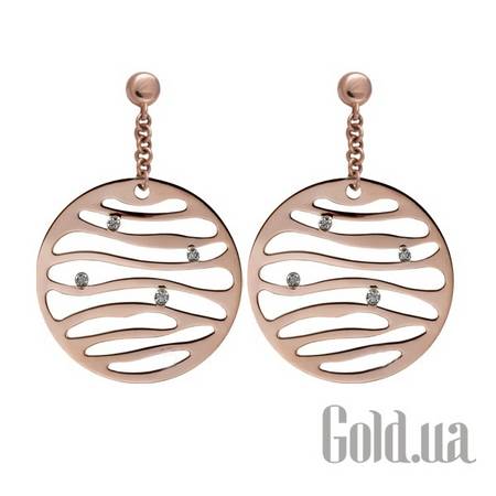 Серьги-кольца Золотые серьги с бриллиантами