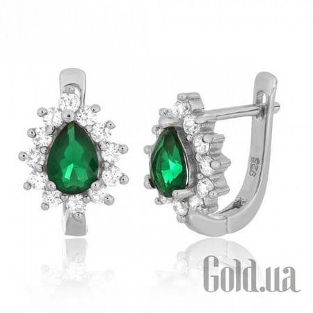 Серьги Серебряные серьги с куб. циркониями