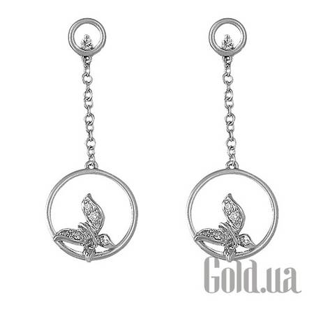 Серьги с подвесками Золотые серьги с бриллиантами