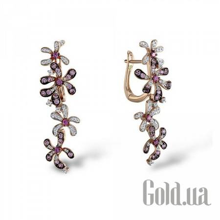 Серьги с подвесками Золотые серьги с бриллиантами и сапфирами