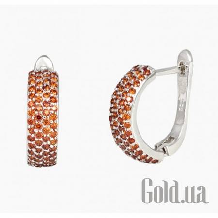 Серьги Серебряные серьги  с куб. циркониями