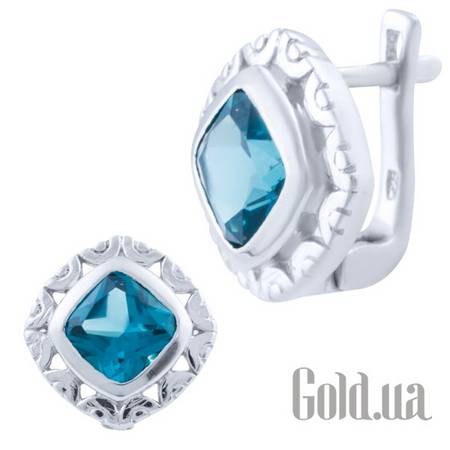 Серьги Серебряные серьги с топазами