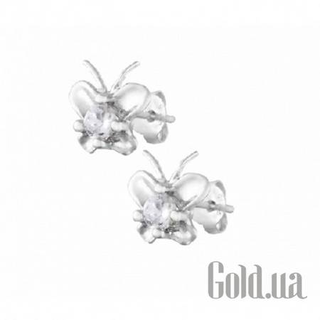 Серьги-гвоздики Серебряные серьги  с куб. циркониями