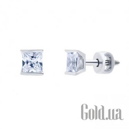 Серьги-гвоздики Серебряные серьги с куб. циркониями