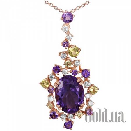 Колье Золотое колье с бриллиантами, аметистами и перидотами, 45
