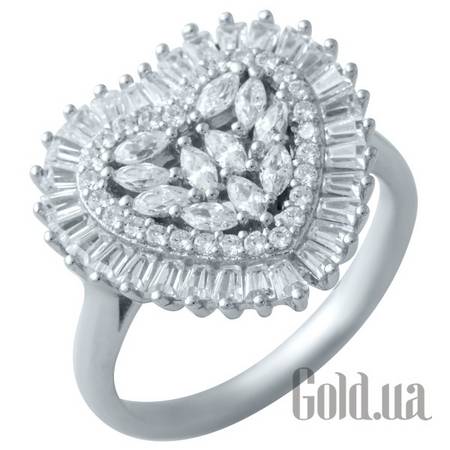 Кольцо Серебряное кольцо с куб. циркониями, 16
