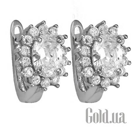 Серьги Серебряные серьги с куб. циркониями