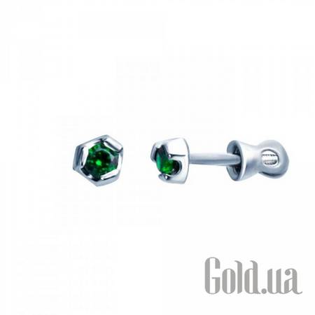 Серьги-гвоздики Серебряные серьги с куб. циркониями