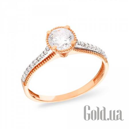 Кольцо Золотое кольцо с куб. циркониями, 18