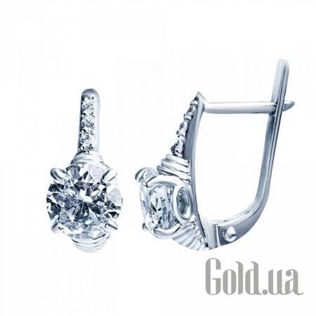 Серьги Серебряные серьги с куб. циркониями