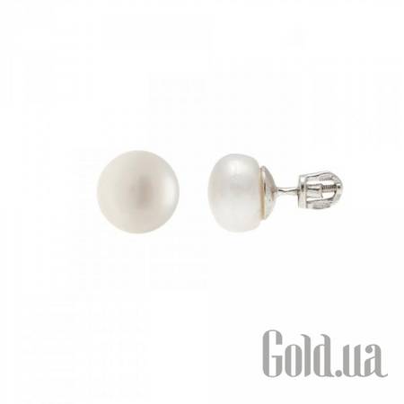 Серьги-гвоздики Серебряные серьги с жемчугом