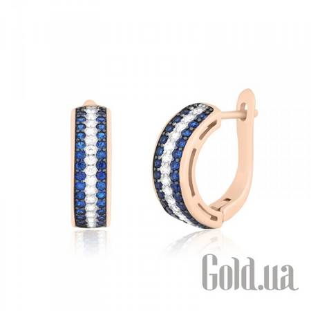 Серьги Серебряные серьги с куб. циркониями в позолоте