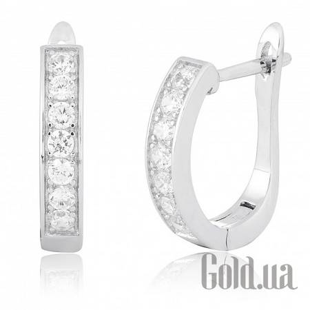 Серьги Серебряные серьги  с куб. циркониями