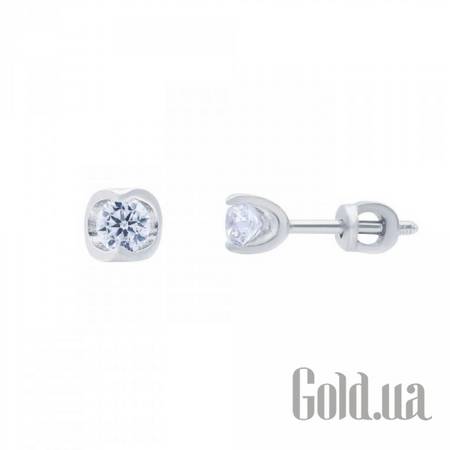 Серьги-гвоздики Серебряные серьги с куб. циркониями