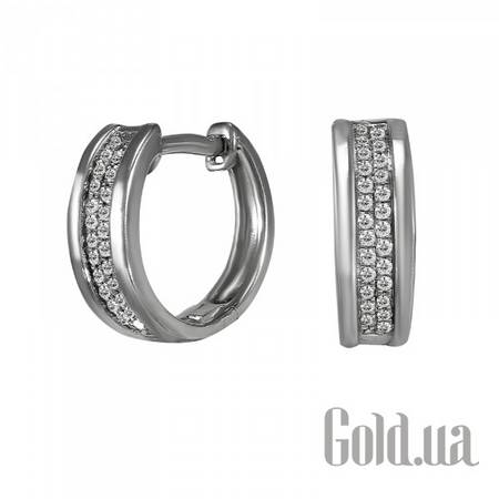 Серьги-кольца Золотые серьги с бриллиантами