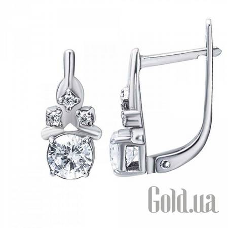 Серьги Серебряные серьги с куб. циркониями