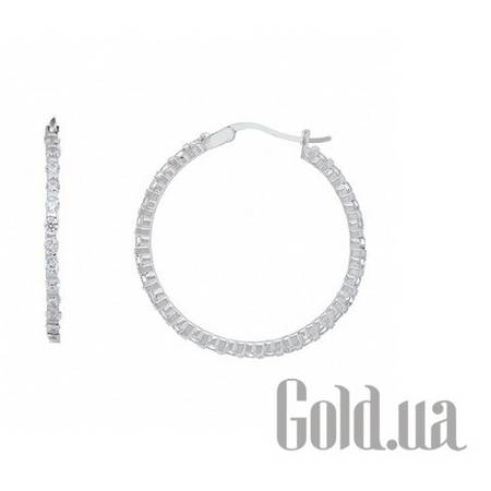 Серьги-кольца Серебряные серьги с куб. циркониями