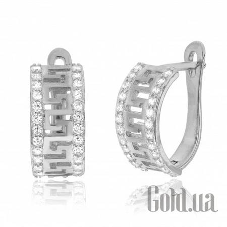 Серьги Серебряные серьги с  куб. циркониями