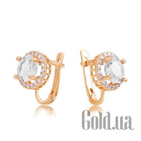 Серьги Золотые серьги с кристаллами 
