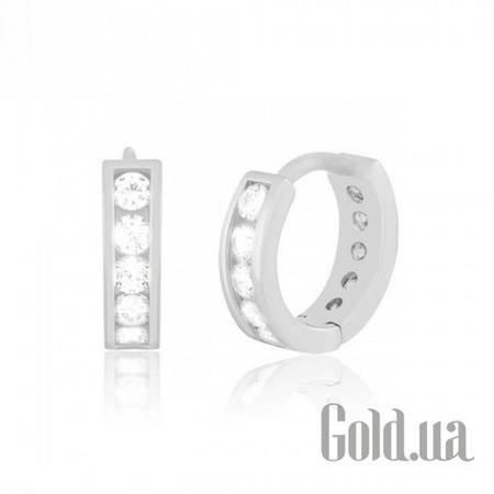 Серьги-кольца Серебряные серьги с куб. циркониями
