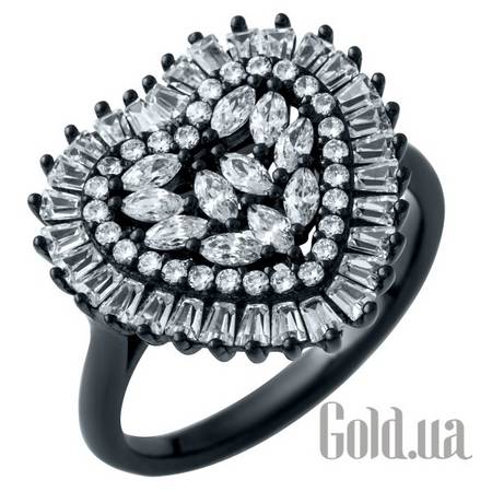 Кольцо Серебряное кольцо с куб. циркониями, 16.5