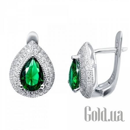 Серьги Серебряные серьги с куб. циркониями