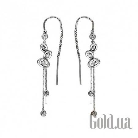 Серьги с подвесками Золотые серьги с бриллиантами