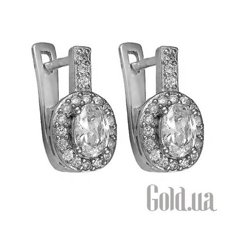 Серьги Серебряные серьги с куб. циркониями