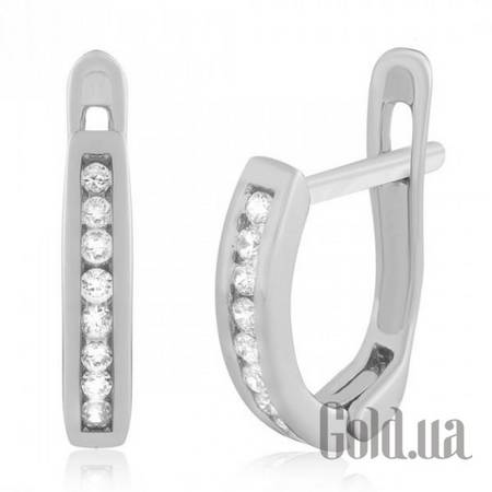 Серьги Серебряные серьги с куб. циркониями