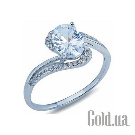 Кольцо Серебряное кольцо с куб. циркониями, 16.5