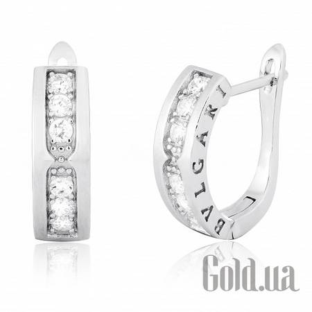 Серьги Серебряные серьги  с куб. циркониями