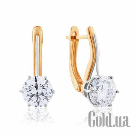 Серьги Золотые серьги с камнями Swarovski