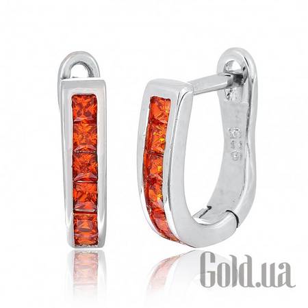 Серьги Серебряные серьги с  куб. циркониями