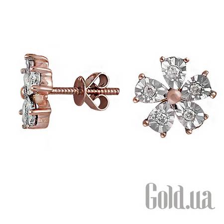 Серьги-гвоздики Золотые серьги с бриллиантами