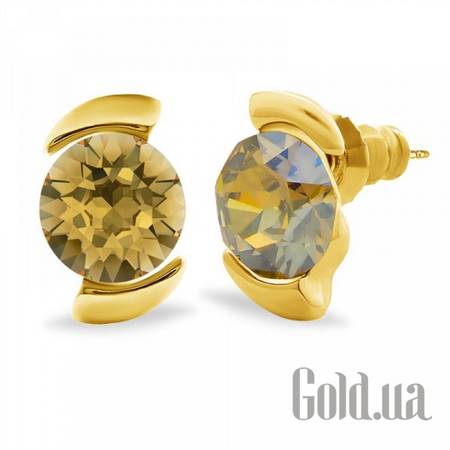 Пусеты (гвоздики) Серьги с кристаллами Swarovski в позолоте
