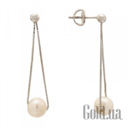Серьги с подвесками Серебряные серьги с жемчугом