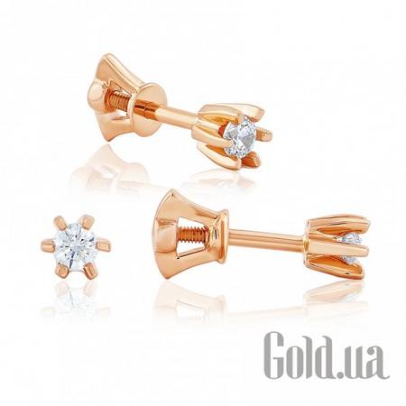 Серьги-гвоздики Золотые серьги с цирконием Swarovski Zirconia