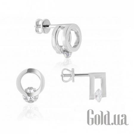 Серьги-гвоздики Золотые серьги с циркониями Swarovski Zirconia