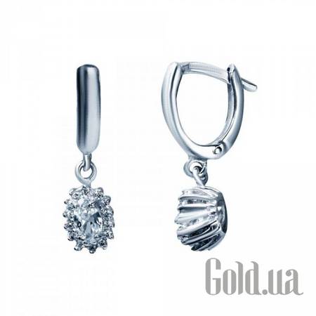 Серьги с подвесками Серебряные серьги с куб. циркониями
