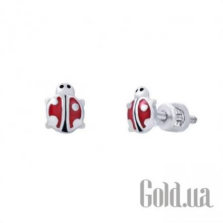 Детские серьги Серебряные серьги с эмалью