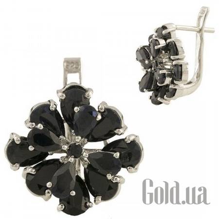 Серьги Серебряные серьги с сапфирами