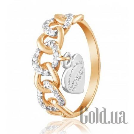 Кольцо Золотое кольцо с куб. циркониями, 17