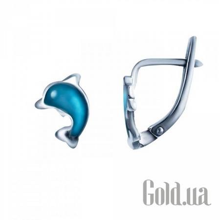 Серьги Серебряные серьги с эмалью