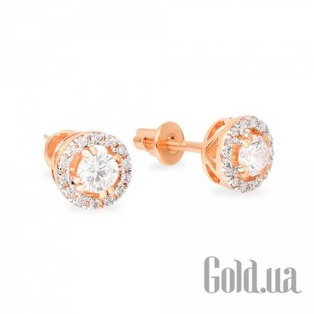 Серьги-гвоздики Золотые серьги с куб. циркониями