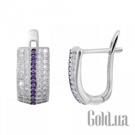 Серьги Серебряные серьги с куб. циркониями