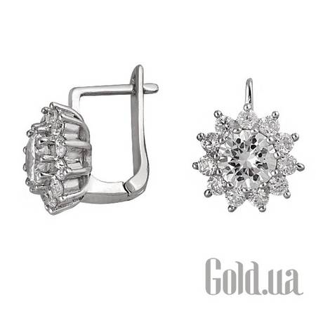 Серьги Серебряные серьги с куб. циркониями