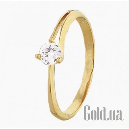 Кольцо Silvex925 Серебряное кольцо с куб. цирконием в позолоте, 18