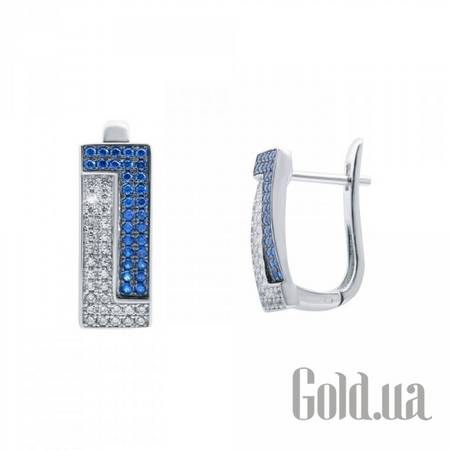 Серьги Серебряные серьги с куб. циркониями