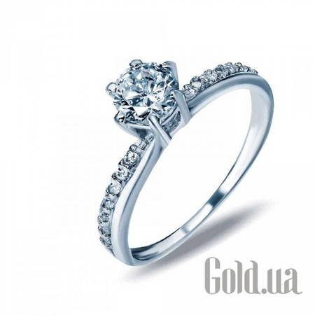 Кольцо Серебряное кольцо с куб. циркониями, 17.5