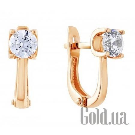 Серьги Золотые серьги с циркониями Swarovski Zirconia